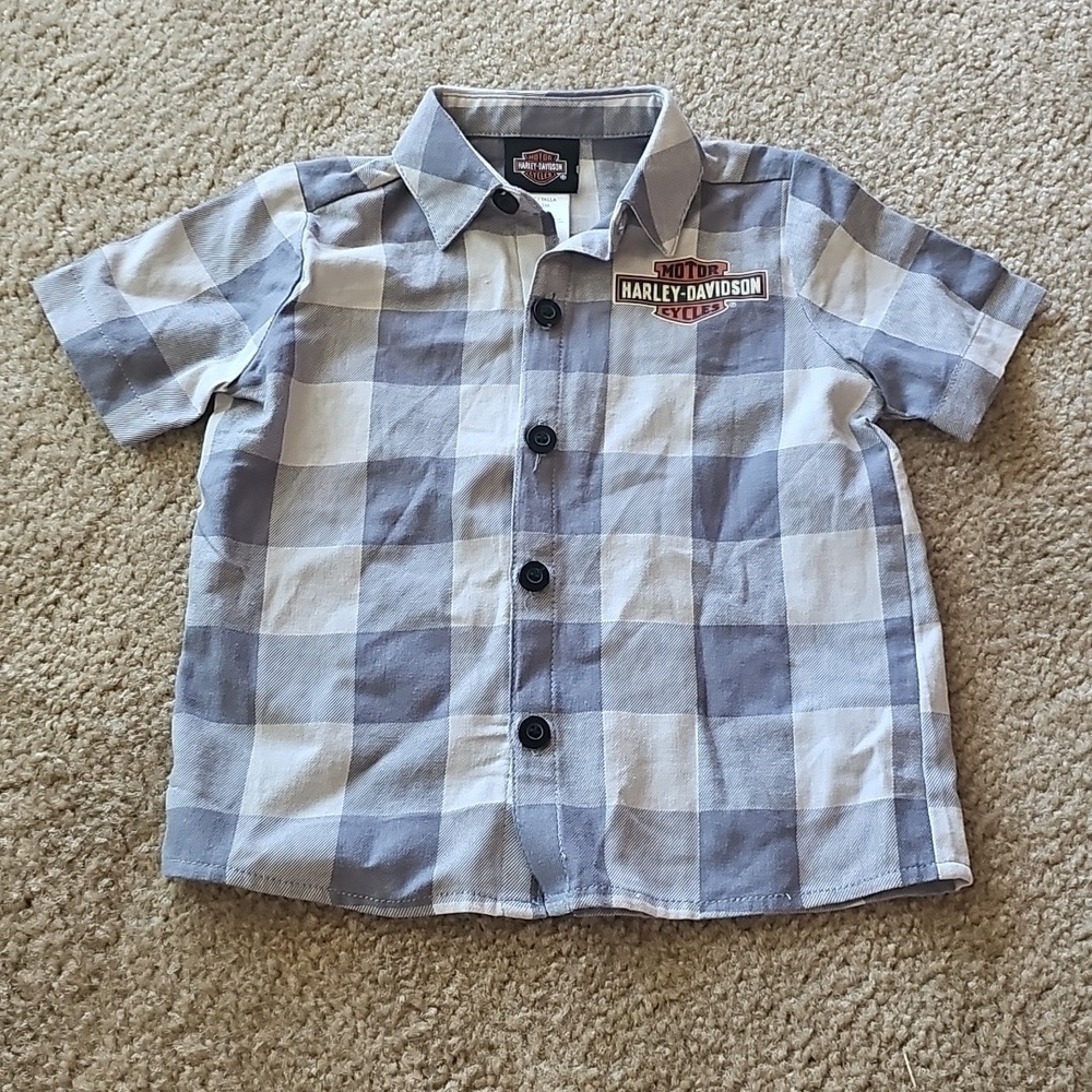 Harley-Davidson Plaid Button-Up Shirt 9-12 Months